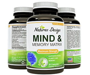 Bottle of Natures Design Mind & Memory Supplement